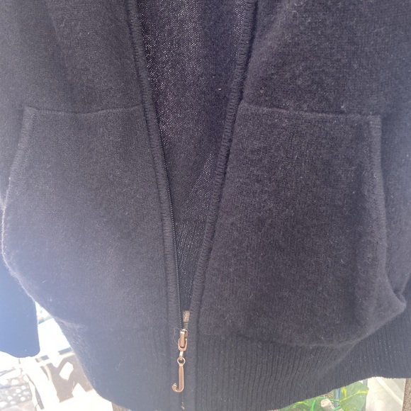 Juicy Couture Black Cashmere Sporty Hooded Zip Sweater - Picture 6 of 9